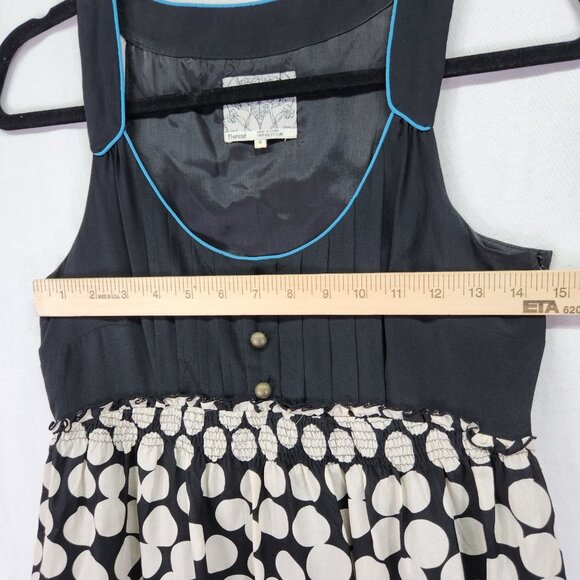 Anthropologie Floreat Silk Dress Size 0 Polka Dot Sleeves - Picture 4 of 15